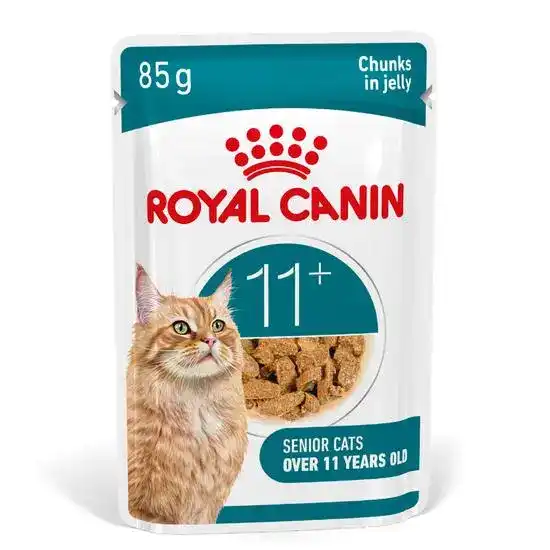 Royal Canin Ageing 11+ Senior Wet Cat Food with Chunks in Jelly 12 x 85g Pouches 19335