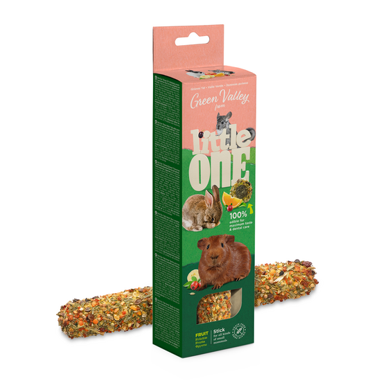 Little One Green Valley Grain Free Fruit Treat Stick for Small Mammals 2 x 180g 18212