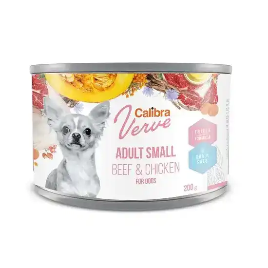 Calibra Verve Grain Free Small Breed Adult Wet Dog Food Beef & Chicken 6 x 200g 16245