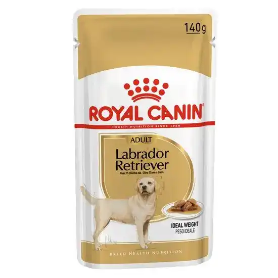 ROYAL CANIN Adult Labrador Retriever Wet Dog Food Chunks In Gravy 10 x 140g Pouches 17326