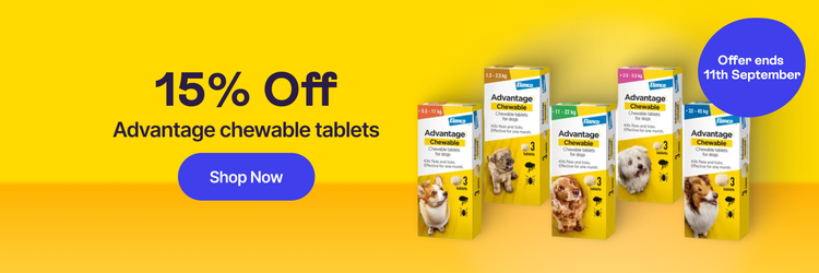15% off Advantage chewable tablets - offer ends 11th September