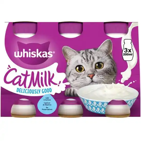 Whiskas Kitten & Cat Milk 3 x 200ml 18420