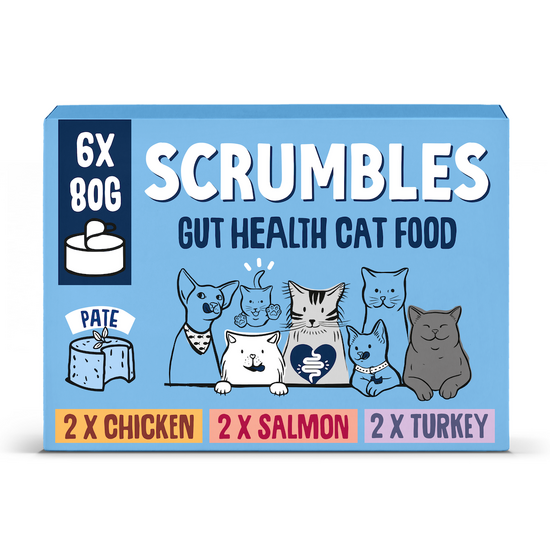 Scrumbles Grain Free Wet Cat Food Classic Pate Selection 6 x 80g Tins 19527