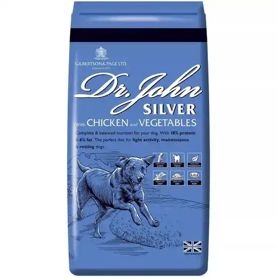 Dr John Silver Working Adult & Senior Dry Dog Food with Chicken & Vegetables 16897