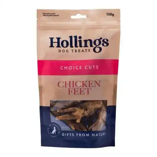 Hollings Chicken Feet Dog Treats 1 x 100g 17937