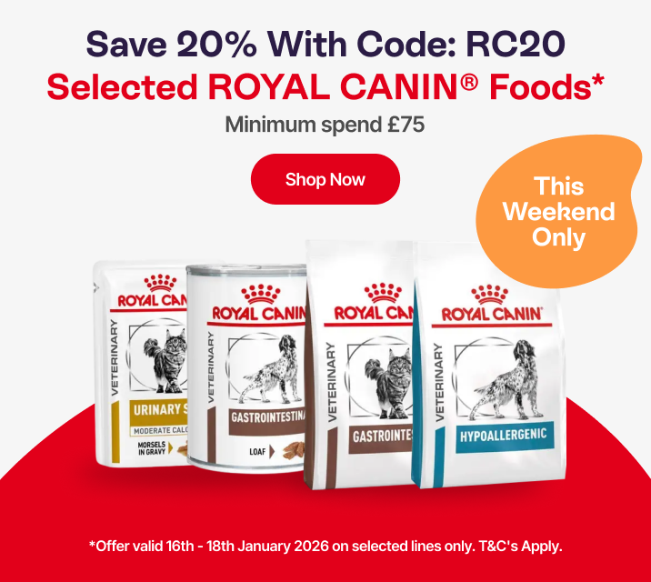 Save 20% With Code: RC20 on Selected Royal Canin Foods* - Minimum Spend £75