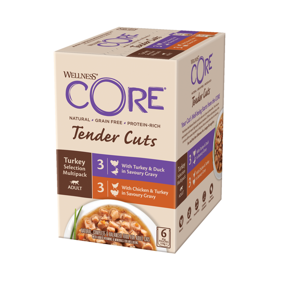 Wellness Core Adult Wet Cat Food Tender Cuts Turkey Selection Multipack 85g Pouc 17040