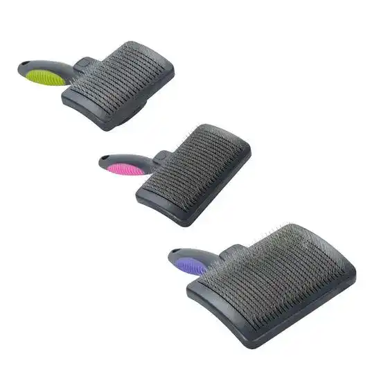 BUSTER Self-Cleaning Soft Pin Slicker Brush for Dogs & Cats 18175