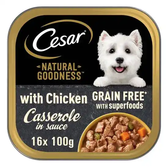 Cesar Natural Goodness Adult Wet Dog Food Casserole with Chicken in Sauce 16 x 1 17986