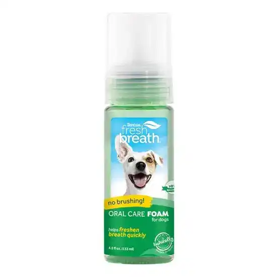 TropiClean Fresh Breath Oral Care Foam for Dogs 133ml Bottle 15599