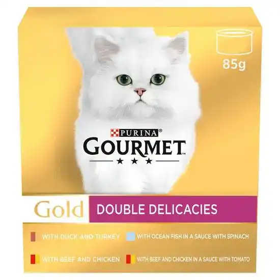 GOURMET Gold Double Delicacies Wet Cat Food 48 x 85g Tins 18350