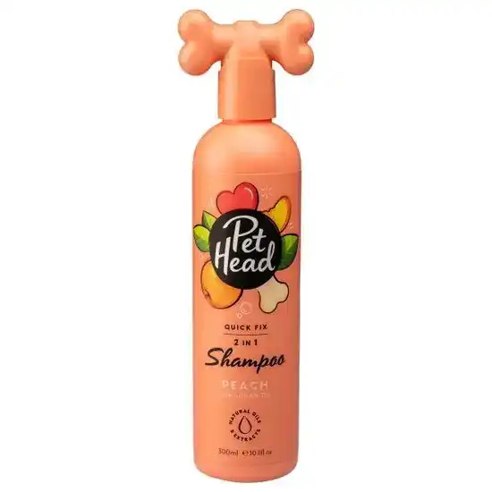 Pet Head Quick Fix 2 in 1 Shampoo and Conditioner for Dogs with Peach and Argan Oil 300ml Bottle 7778