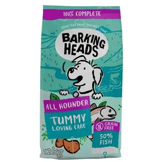 Barking Heads Grain Free All Hounder Tummy Loving Care Adult Dry Dog Food with Fish 12kg 18080