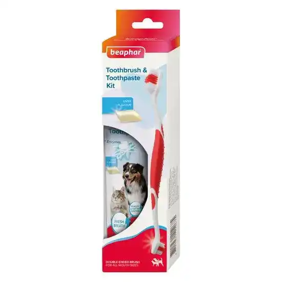 Beaphar Toothbrush & Toothpaste Dental Care Kit for Dogs and Cats 15801