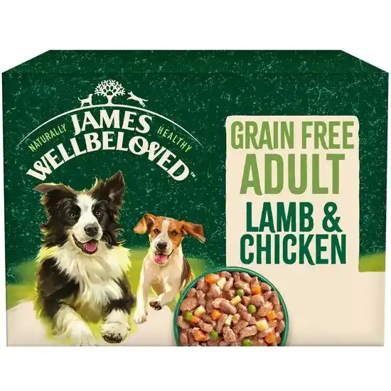 James Wellbeloved Grain Free Adult Wet Dog Food with Lamb & Chicken in Gravy 90g Pouches 16960