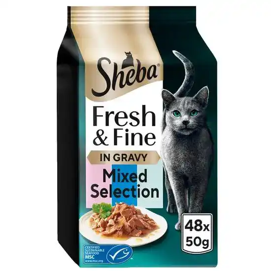 SHEBA Fresh & Fine Wet Adult Cat Food with Salmon