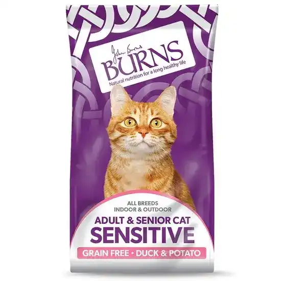 Burns Sensitive Grain Free Adult & Senior Dry Cat Food with Duck & Potato 16666