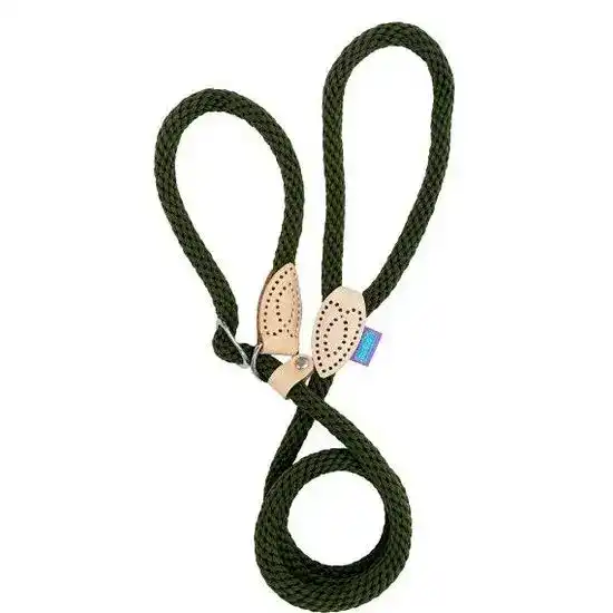 Hem and Boo Super Soft 1.5m Green Slip Rope Dog Lead 17058