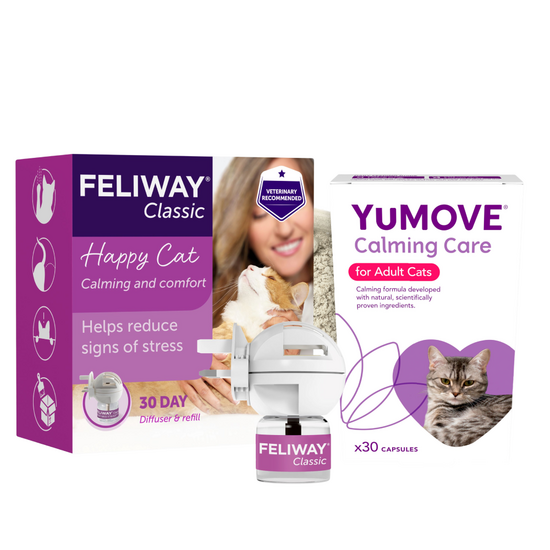 Cat Calming Bundle: FELIWAY Classic Diffuser Starter Kit & YuMOVE Calming Care 19248