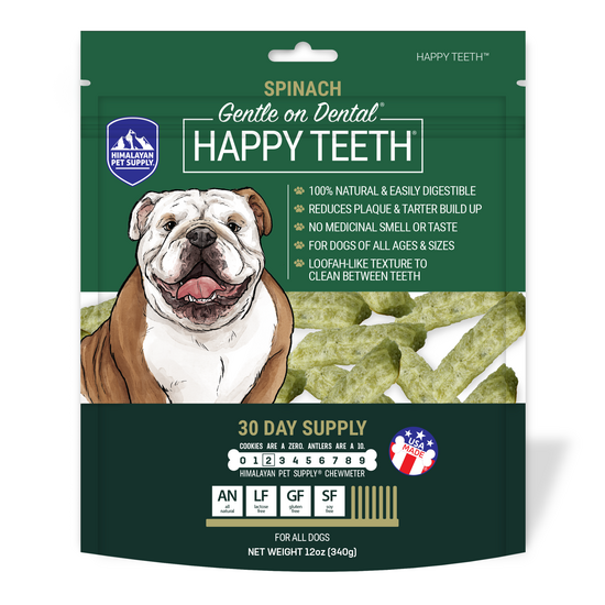 Himalayan Happy Teeth Daily Dental Chews for Dogs with Spinach 30 Days Supply 18229