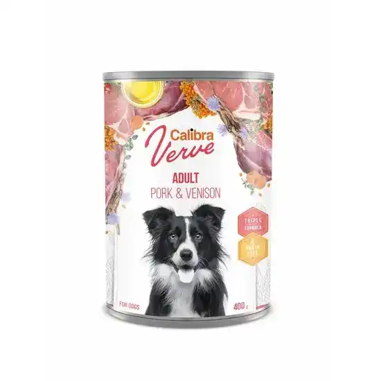 Calibra Verve Grain Free Adult Wet Dog Food Pork & Venison 6 x 400g Cans 16243