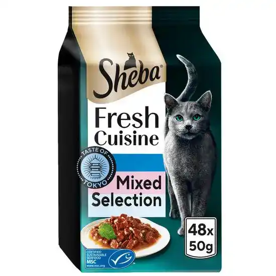 SHEBA Fresh Cuisine Taste of Tokyo Wet Adult Cat Food in Gravy 50g Pouches 18784