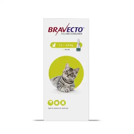BRAVECTO Spot-On Solution for Small Cats 112.5mg (1.2kg-2.8kg) 10224