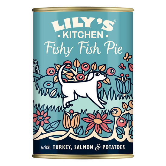 Lily's Kitchen Adult Fishy Fish Pie Wet Dog Food 6 x 400g Cans 17668