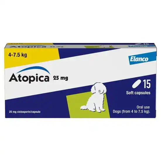Atopica Capsules for Dogs 25mg (4kg-7.5kg) 2956