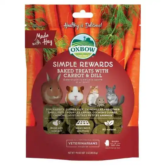 Oxbow Simple Rewards Baked Treats for Small Pets with Carrot & Dill 1 x 60g 16975