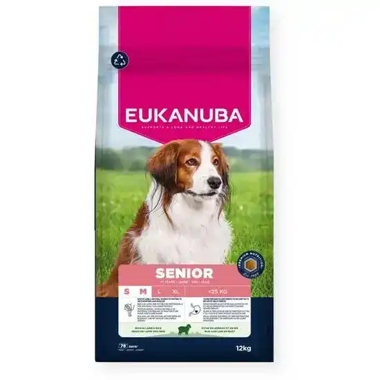 Eukanuba Senior Small & Medium Breed Lamb & Rice Dry Dog Food 20342