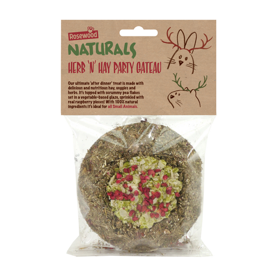 Rosewood Naturals Herb 'N' Hay Party Gateau Small Animal Christmas Treat 19875