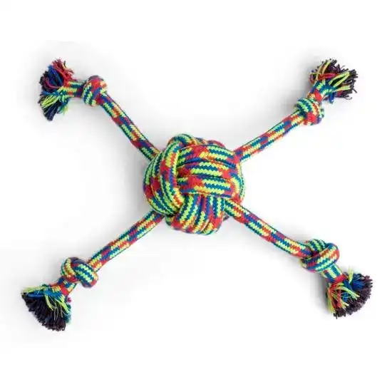 Petface Toyz Woven Quad Rope Ball Dog Toy 18532