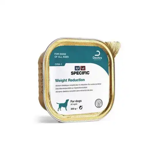 Dechra SPECIFIC CRW-1 Weight Reduction Wet Dog Food 6 x 300g Allutrays 10369