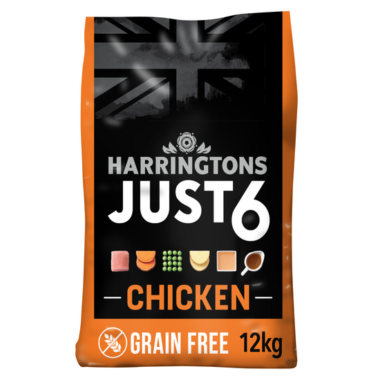 Harringtons Just 6 Grain Free Adult Dry Dog Food Chicken 12kg 18066