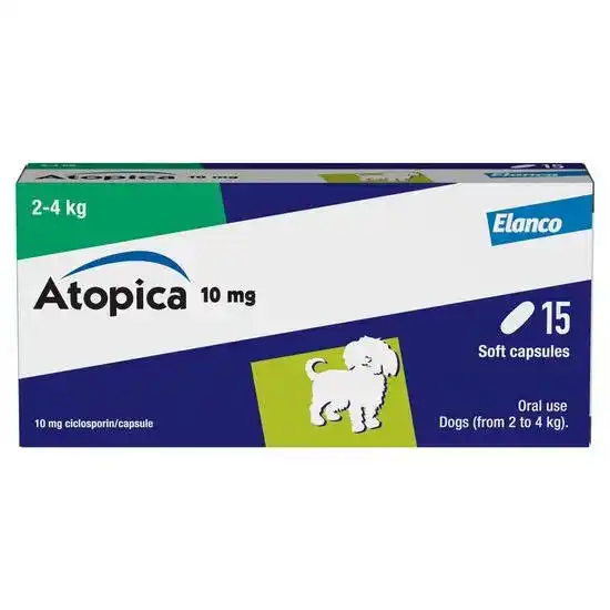 Atopica Capsules for Dogs 10mg (2kg-4kg) 2954