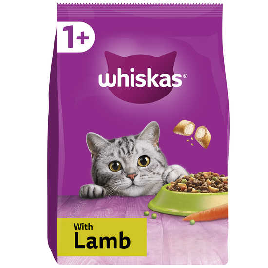 Whiskas 1+ Adult Complete Dry Cat Food with Lamb 18051
