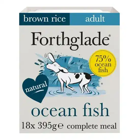 Forthglade Complete Adult Wet Dog Food Ocean Fish with Brown Rice & Vegetables 18 x 395g Trays 17563