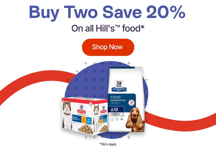 Buy 2 save 20% on all Hill's Food*