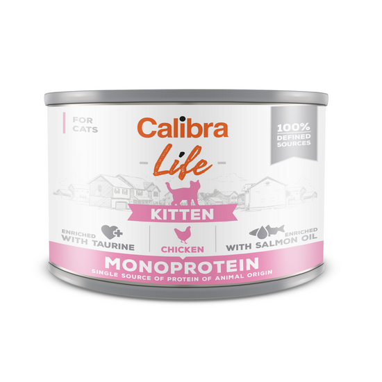 Calibra Life Kitten Wet Cat Food Chicken 6 x 200g Tins 16221