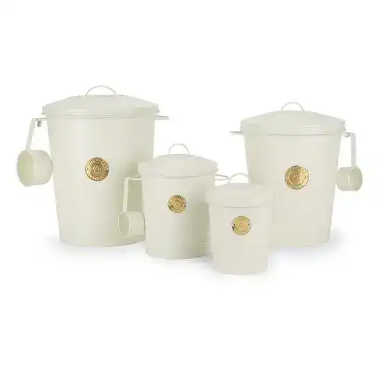 Scruffs Cantina Steel Storage Pet Food & Treat Canister Cream 19221