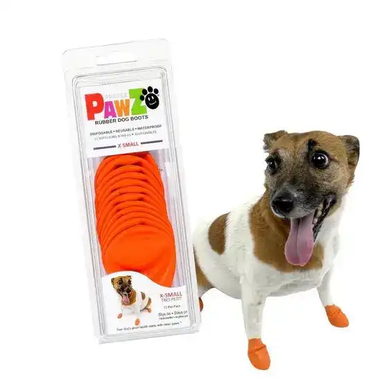 PawZ Disposable and Reusable Paw Protecting Rubber Boots for Extra Small Dogs 16125