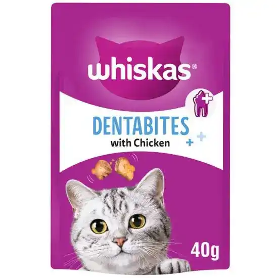 Whiskas Dentabites Adult Cat Dental Treats with Chicken 6 x 40g 18792