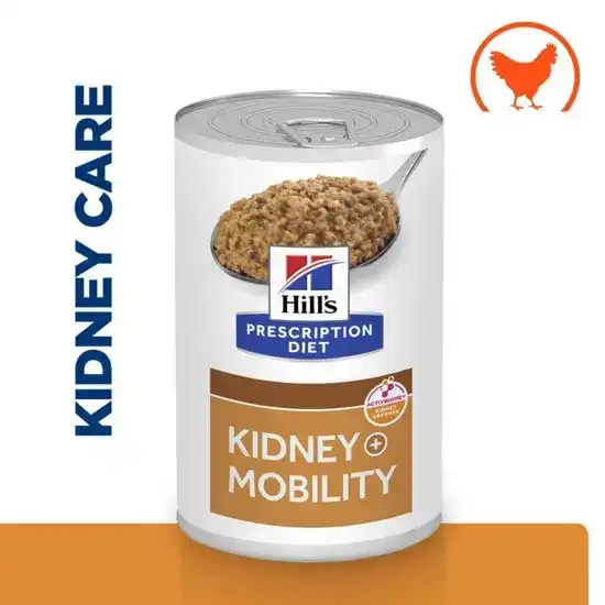 Hill's PRESCRIPTION DIET k/d Kidney + j/d Mobility Wet Dog Food with Chicken 12 x 370g Cans 16887
