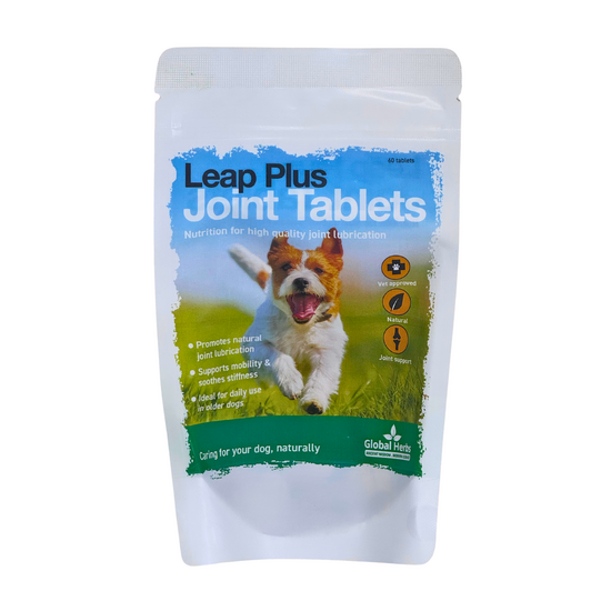 Global Herbs Leap Plus Natural Dog Joint Support & Mobility Supplement Tablets 19814