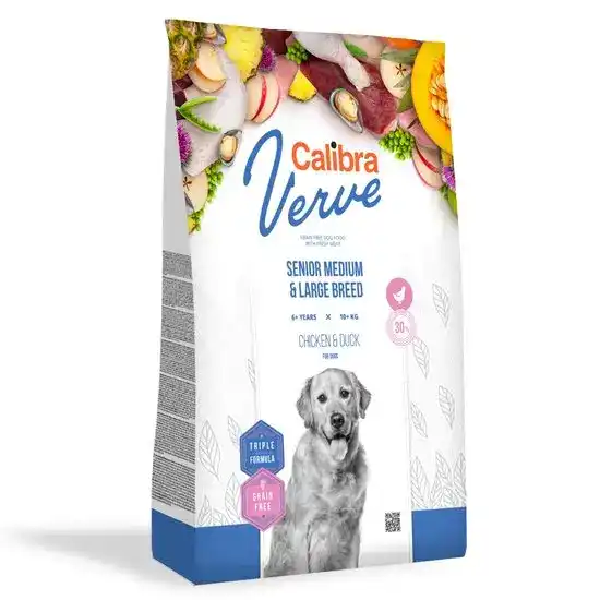 Calibra Dog Verve Grain Free Senior Medium & Large Breed Dry Dog Food with Chicken & Duck 15706