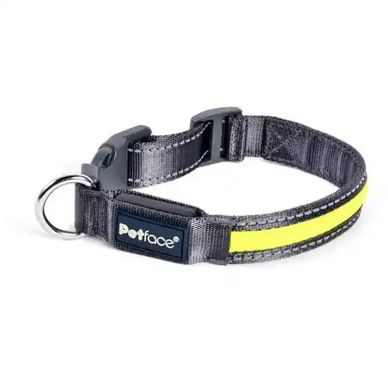 Petface Reflective Flashing Yellow Dog Collar 20617