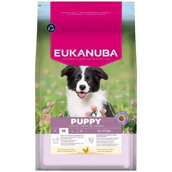 Eukanuba Medium Breed Puppy Dry Dog Food with Fresh Chicken 16342