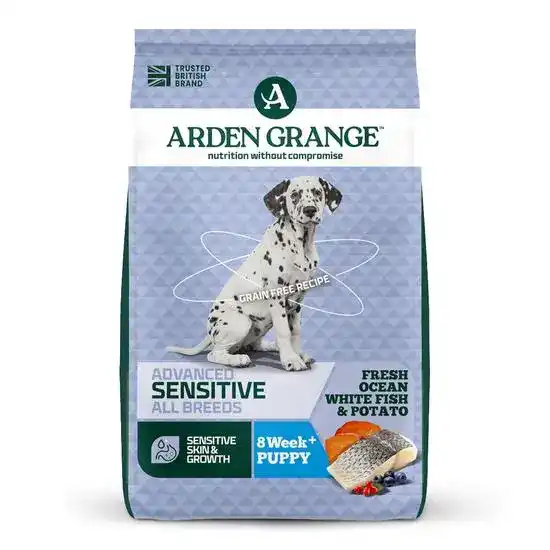 Arden Grange Grain Free Puppy & Junior Sensitive Dry Dog Food Ocean White Fish & 16056