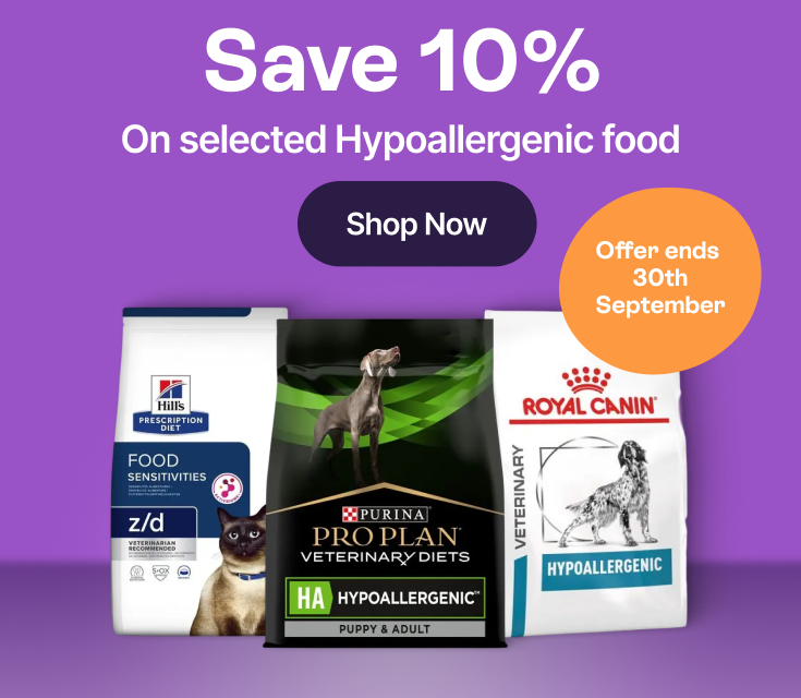 Save 10% On selected Hypoallergenic food - Shop Now - Offer ends 30th September